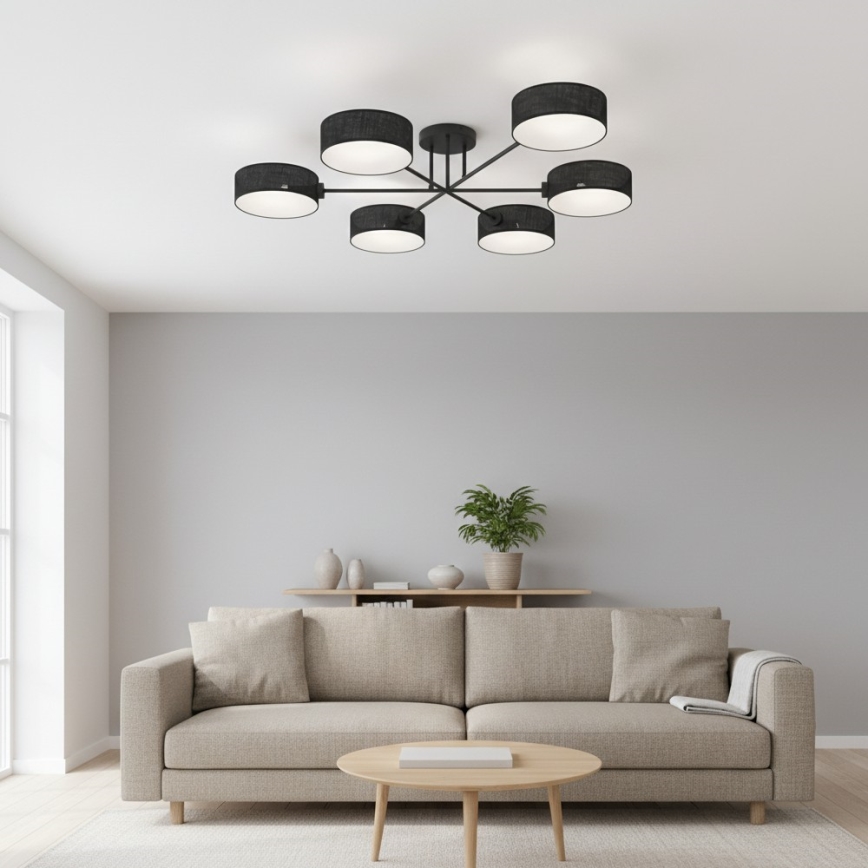 Plafonnier MAGA 6xE14/10W/230V noir