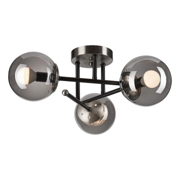 Plafonnier MALENA 3xE14/5W/230V noir/gris
