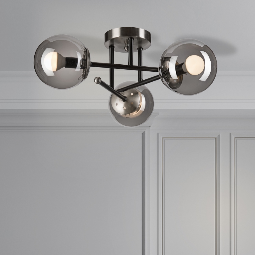 Plafonnier MALENA 3xE14/5W/230V noir/gris