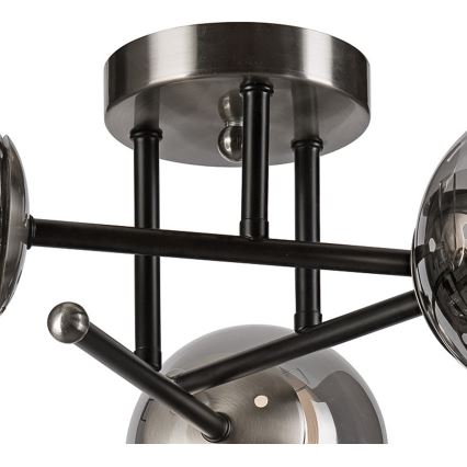 Plafonnier MALENA 3xE14/5W/230V noir/gris