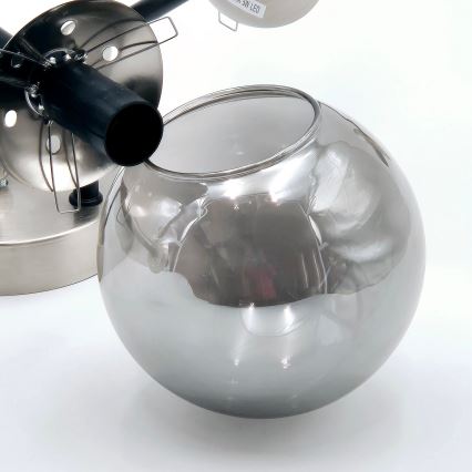 Plafonnier MALENA 6xE14/5W/230V chrome mat/fumé