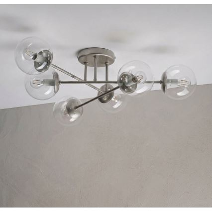 Plafonnier MALENA 6xE14/5W/230V chrome mat/transparent