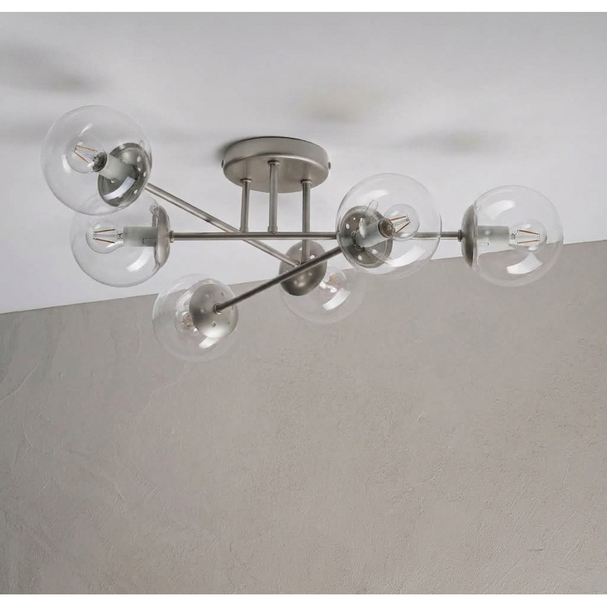 Plafonnier MALENA 6xE14/5W/230V chrome mat/transparent