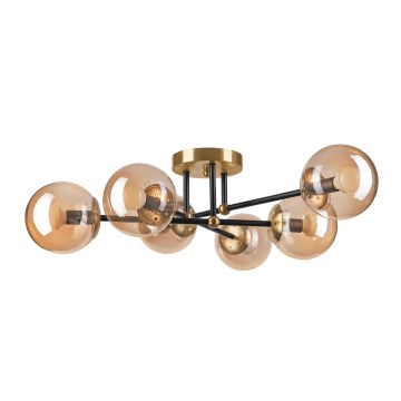 Plafonnier MALENA 6xE14/5W/230V doré/noir/fumé beige