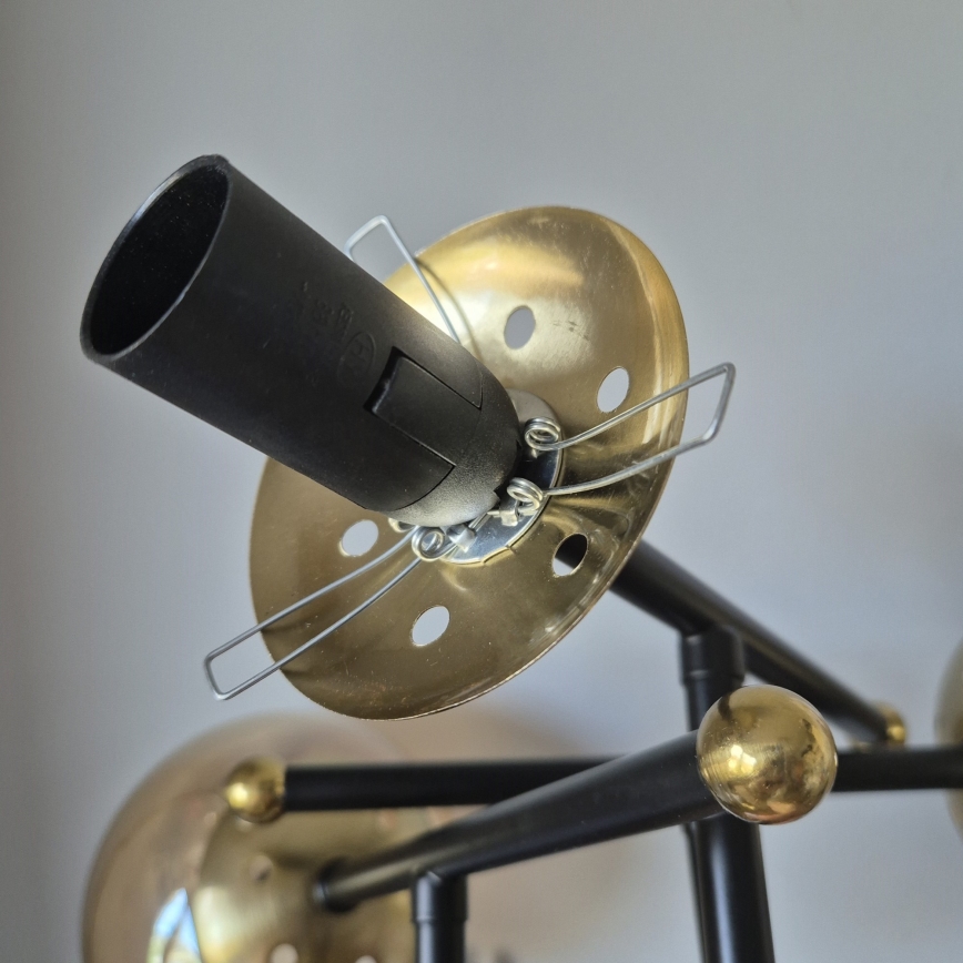Plafonnier MALENA 6xE14/5W/230V doré/noir/fumé beige
