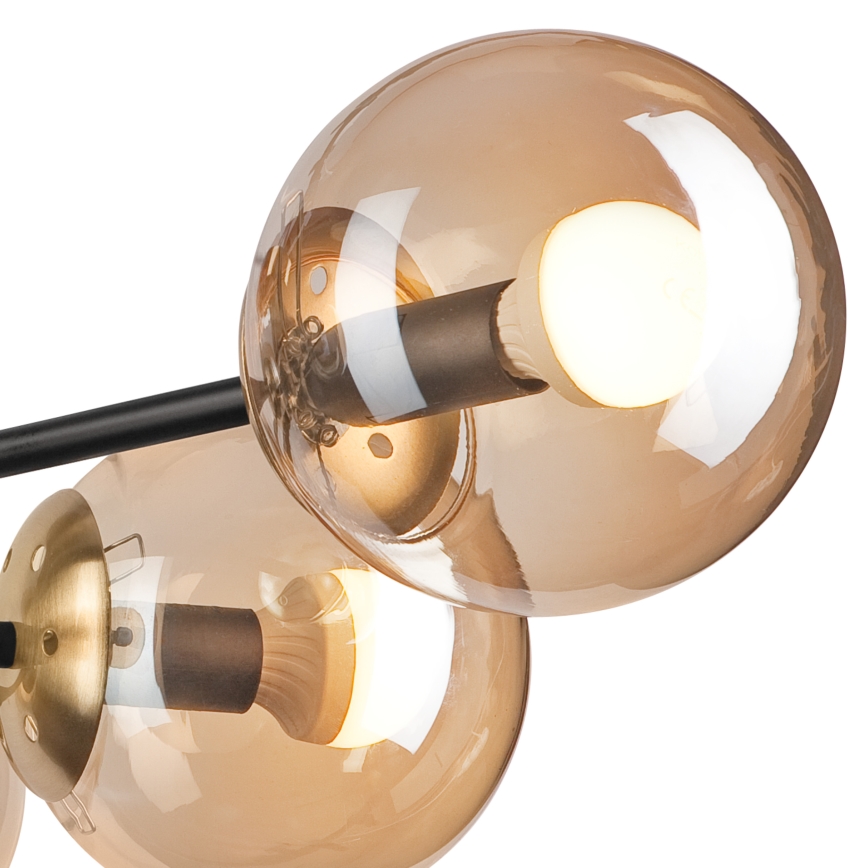 Plafonnier MALENA 6xE14/5W/230V doré/noir/fumé beige