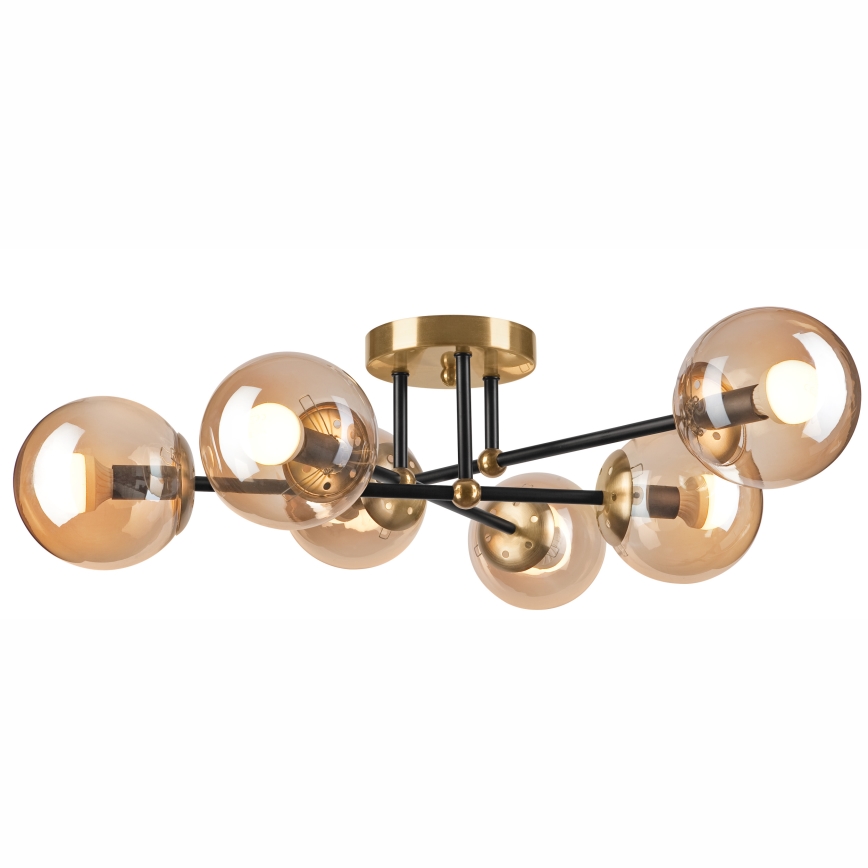 Plafonnier MALENA 6xE14/5W/230V doré/noir/fumé beige