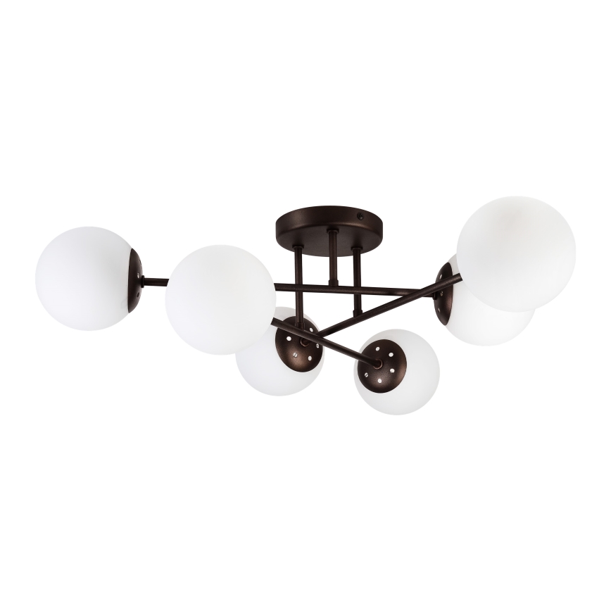 Plafonnier MALENA 6xE14/5W/230V marron/blanc