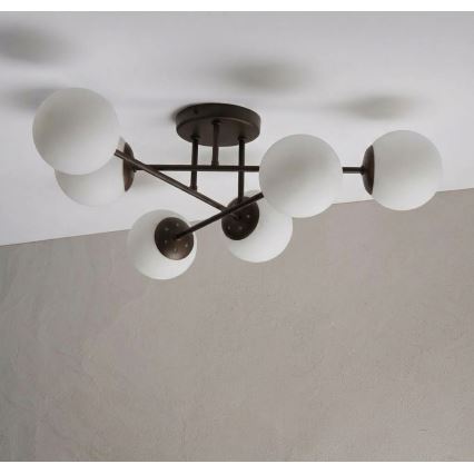 Plafonnier MALENA 6xE14/5W/230V marron/blanc