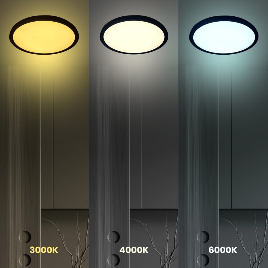 Plafonnier MAQ LED/50W/230V 3000/4000/6500K IP40 noir