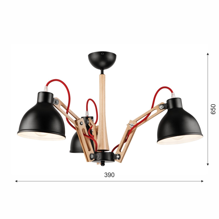 Plafonnier MARCELLO 3xE27/60W/230V - certifié FSC