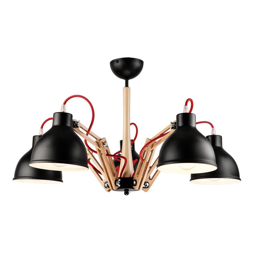 Plafonnier MARCELLO 5xE27/60W/230V hêtre