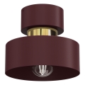 Plafonnier MARTI 1xE27/15W/230V Ø 20,5 cm bordeaux/doré