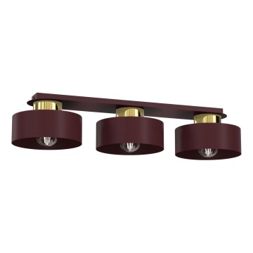 Plafonnier MARTI 3xE27/15W/230V 68x20,5 cm bordeaux/doré