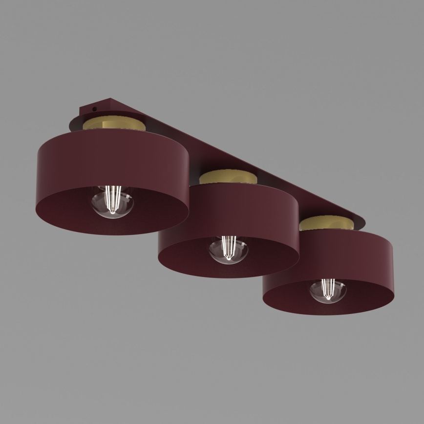 Plafonnier MARTI 3xE27/15W/230V 68x20,5 cm bordeaux/doré