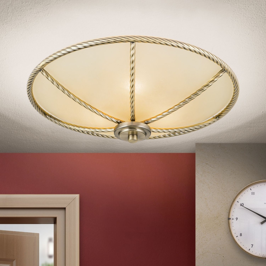 Plafonnier MAURO 3xE27/60W/230V Ø 42 cm bronze