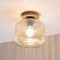 Plafonnier MILOU WOOD 1xE27/15W/230V chêne / beige fumé Ø 20 cm