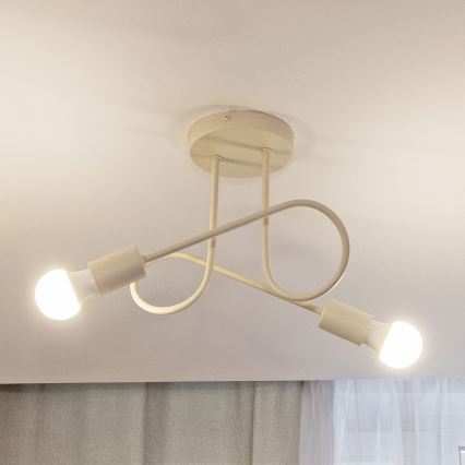 Plafonnier monté en surface OXFORD 2xE27/15W/230V crème