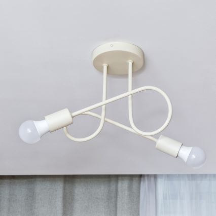 Plafonnier monté en surface OXFORD 2xE27/15W/230V crème