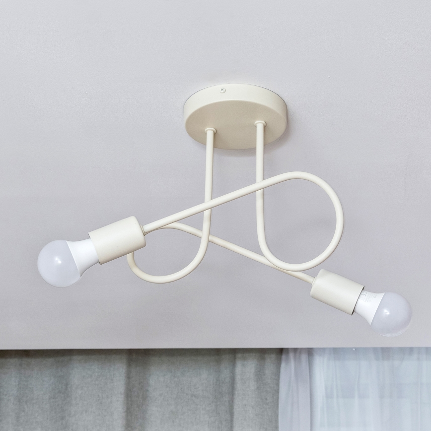 Plafonnier monté en surface OXFORD 2xE27/15W/230V crème