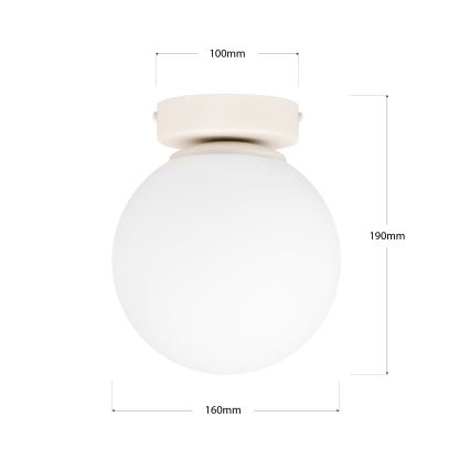 Plafonnier MOONLIGHT 1xE27/15W/230V Ø 16 cm crème