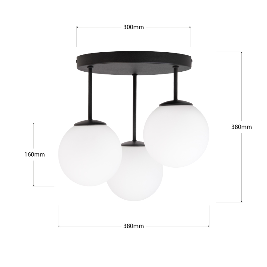 Plafonnier MOONLIGHT 3xE27/15W/230V noir