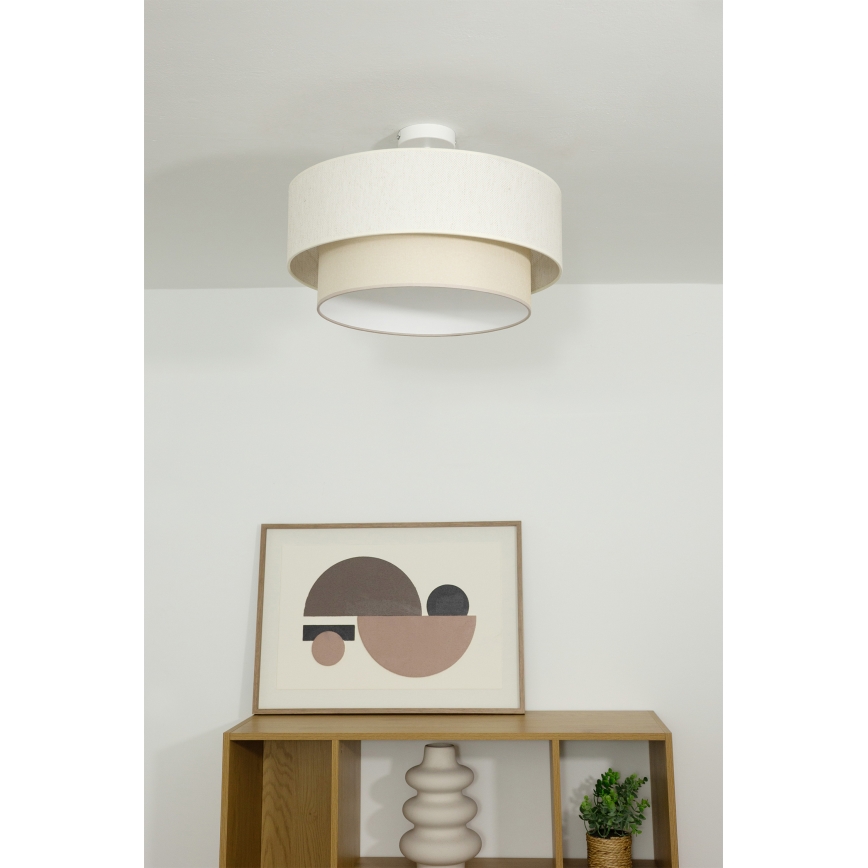 Plafonnier NATIA 1 x E27 / 60 W / 230 V, Ø 45 cm, crème