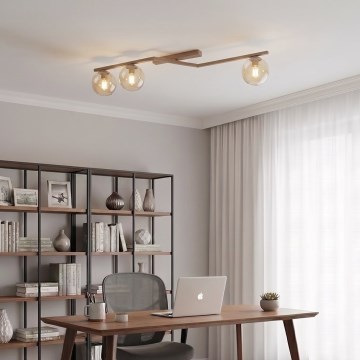 Plafonnier NATON 3xE14/10W/230V beige/beige fumé