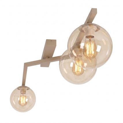 Plafonnier NATON 3xE14/10W/230V beige/beige fumé