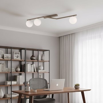 Plafonnier NATON 3xE14/10W/230V beige/blanc