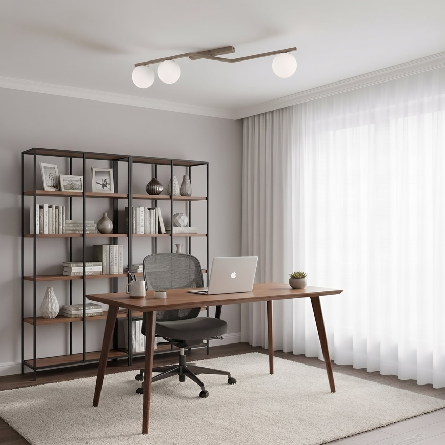Plafonnier NATON 3xE14/10W/230V beige/blanc