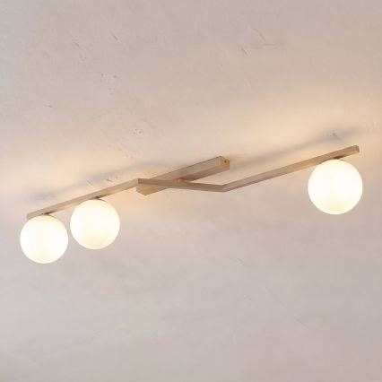 Plafonnier NATON 3xE14/10W/230V beige/blanc