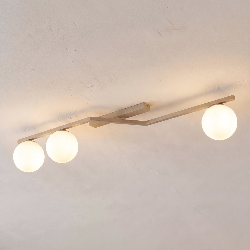 Plafonnier NATON 3xE14/10W/230V beige/blanc