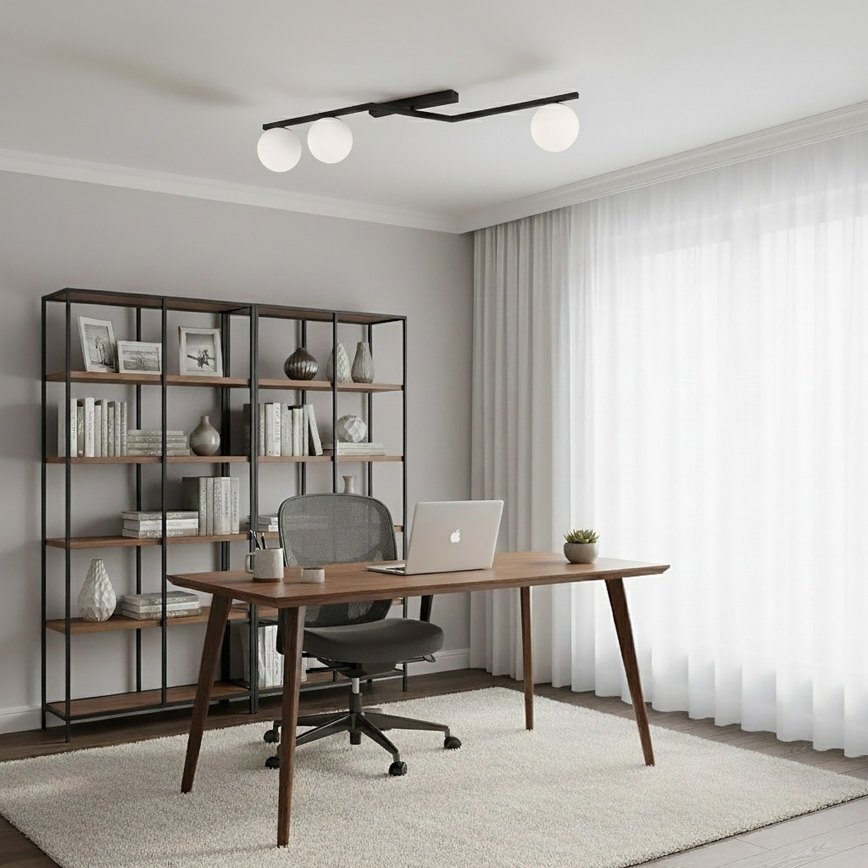 Plafonnier NATON 3xE14/10W/230V noir/blanc