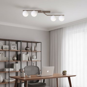 Plafonnier NATON 4xE14/10W/230V beige/blanc