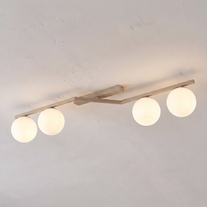 Plafonnier NATON 4xE14/10W/230V beige/blanc
