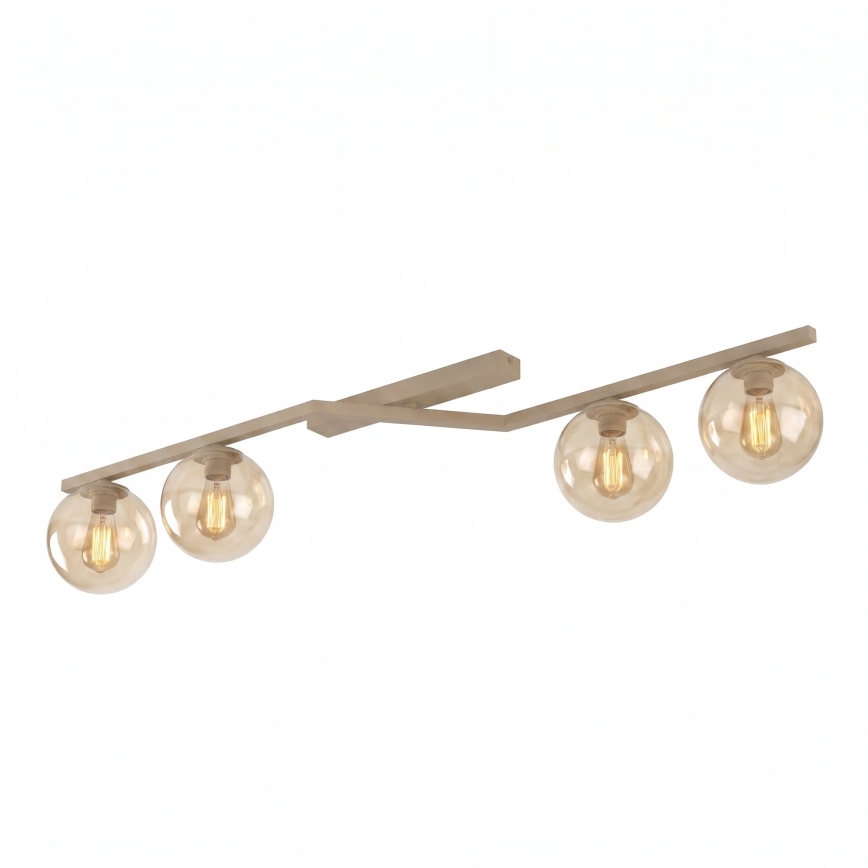 Plafonnier NATON 4xE14/10W/230V beige/fumé beige