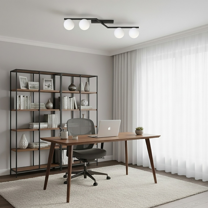 Plafonnier NATON 4xE14/10W/230V noir/blanc