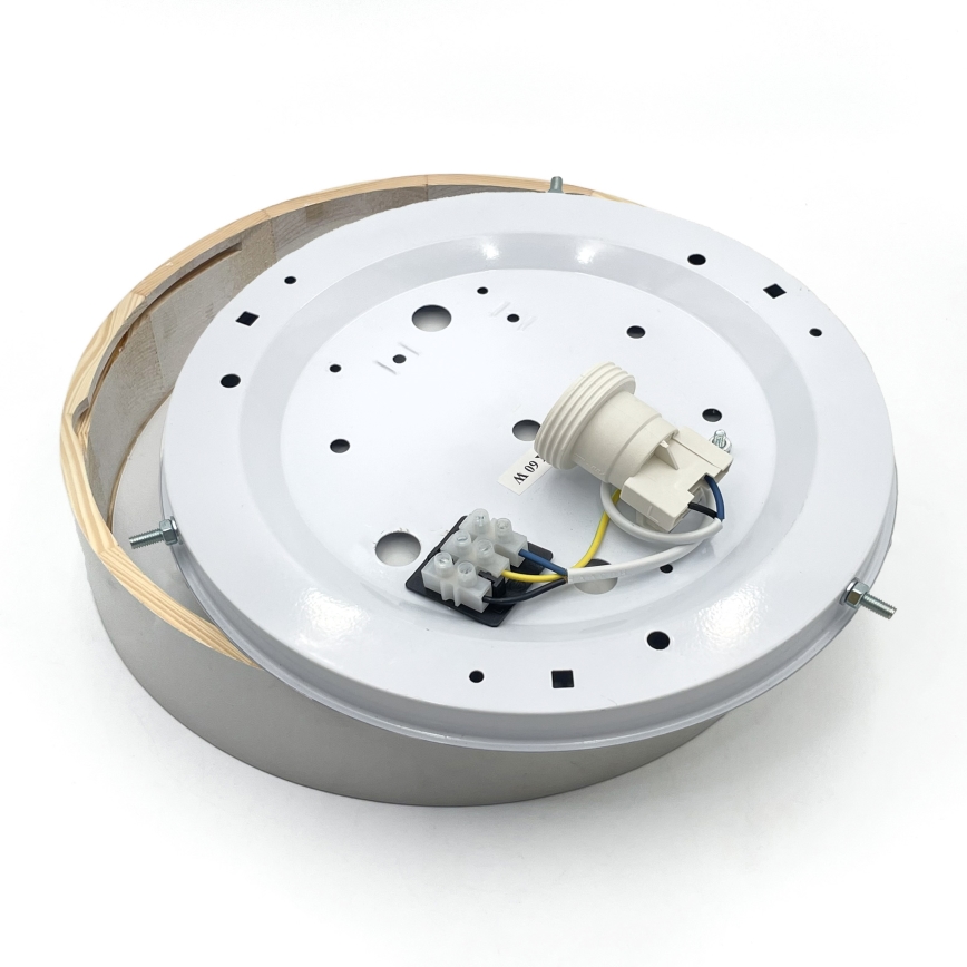 Plafonnier NATURAL 1xE27/15W/230V, diam. 27,5 cm, pin/blanc