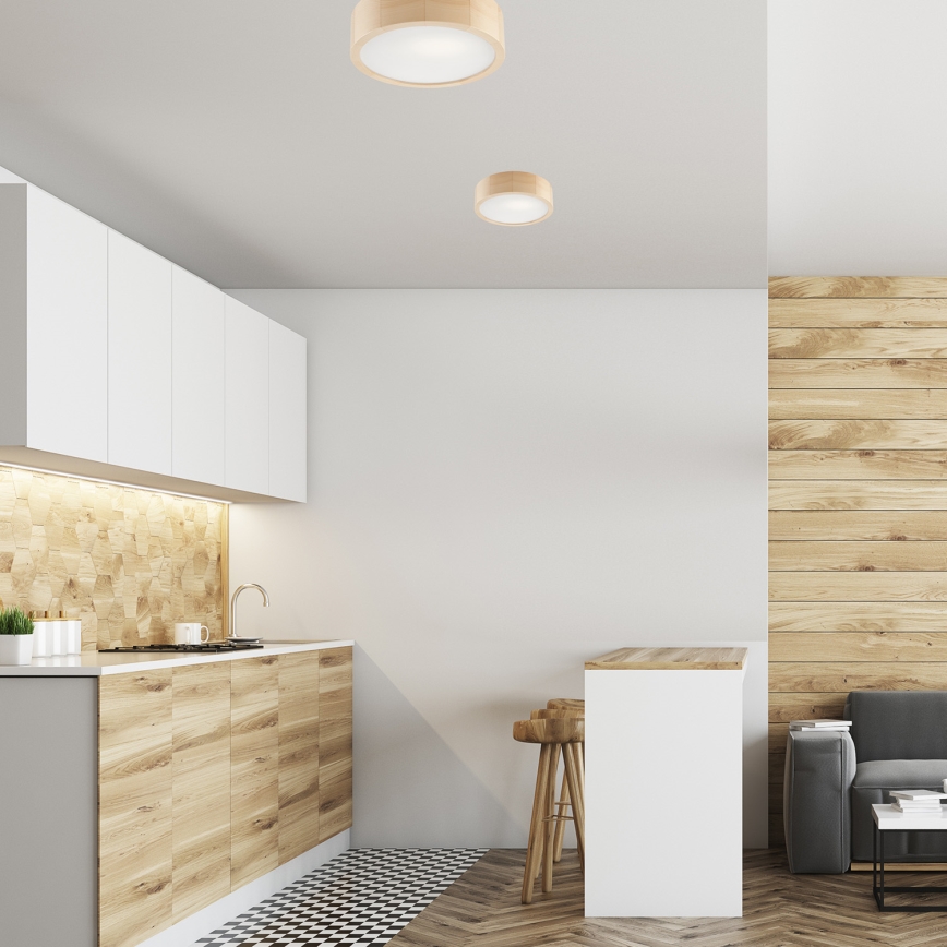 Plafonnier NATURAL 1xE27/60W/230V, Ø 27,5 cm, en pin