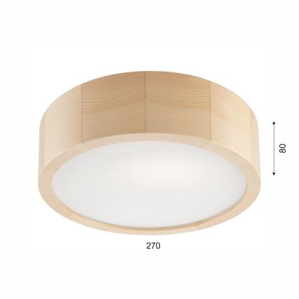 Plafonnier NATURAL 1xE27/60W/230V ø 27 cm pin