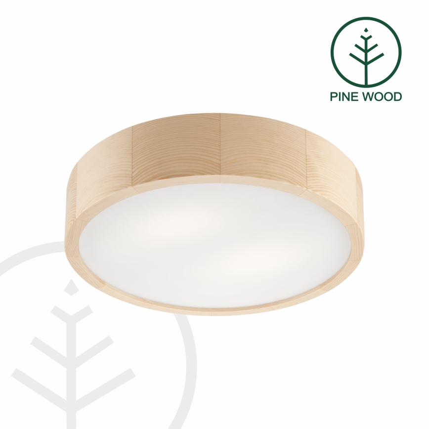 Plafonnier NATURAL 2xE27/60W/230V Ø 37,5 cm en pin