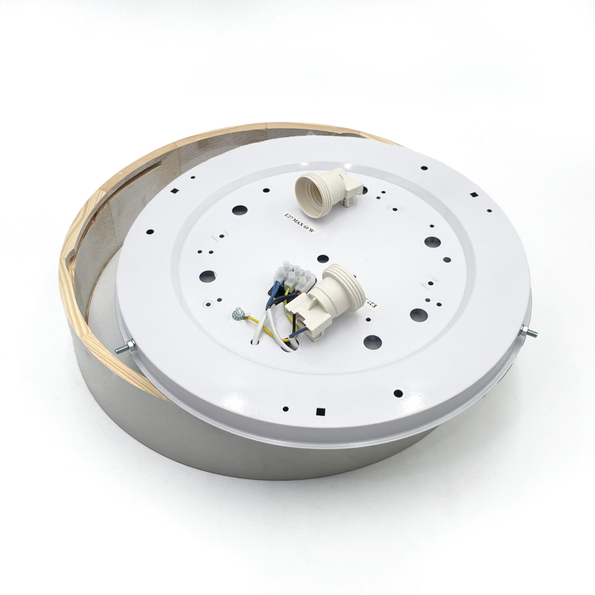 Plafonnier NATURAL 3xE27/15W/230V Ø 37,5 cm pin/blanc