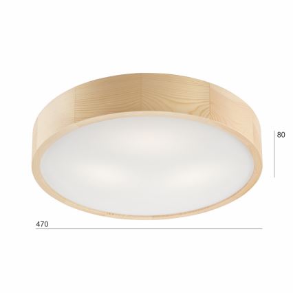 Plafonnier NATURAL 3xE27/60W/230V ø 47 cm pin