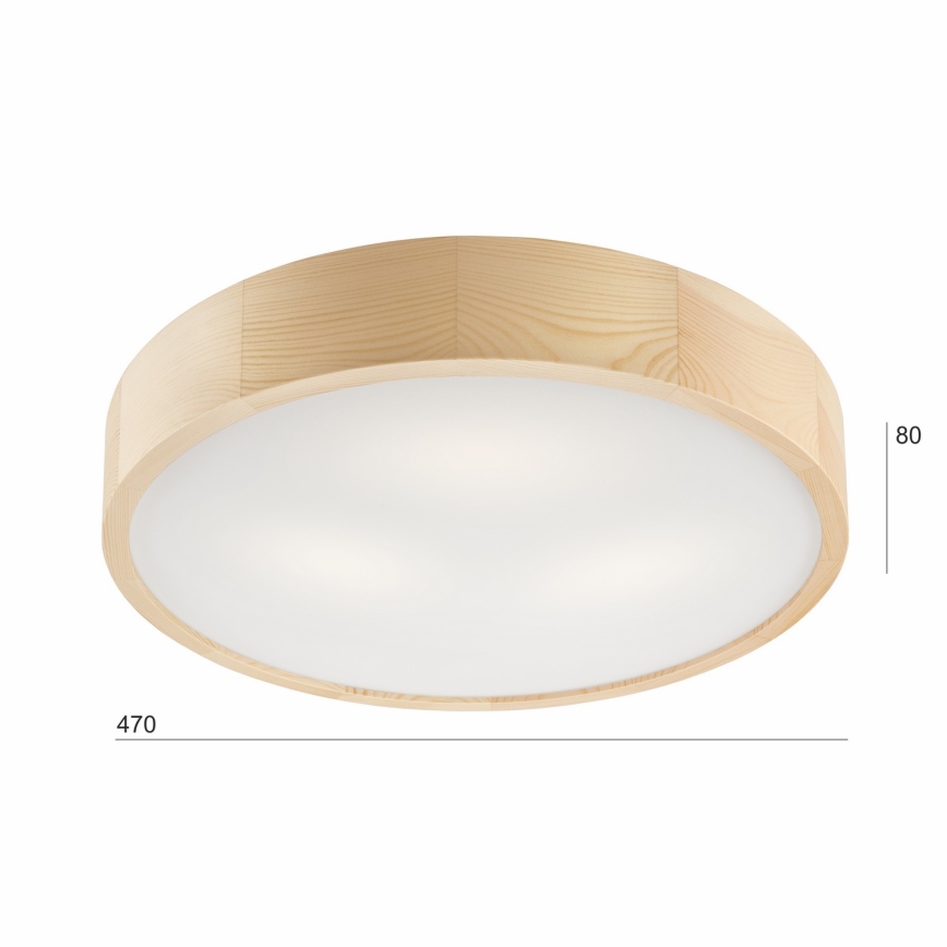 Plafonnier NATURAL 3xE27/60W/230V ø 47 cm pin