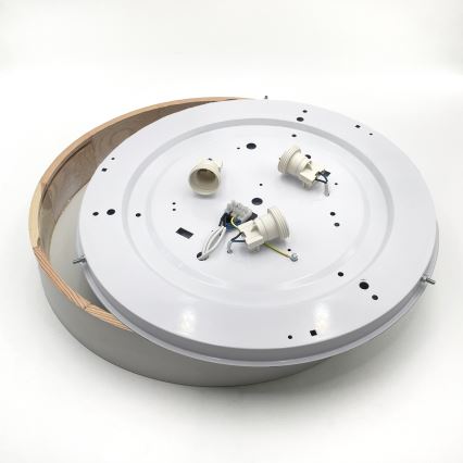 Plafonnier NATURAL 5xE27/15W/230V Ø 47,5 cm pin/blanc