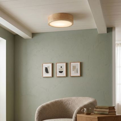 Plafonnier NATURAL MODERN 1xE27/15W/230V Ø 27,5 cm en pin