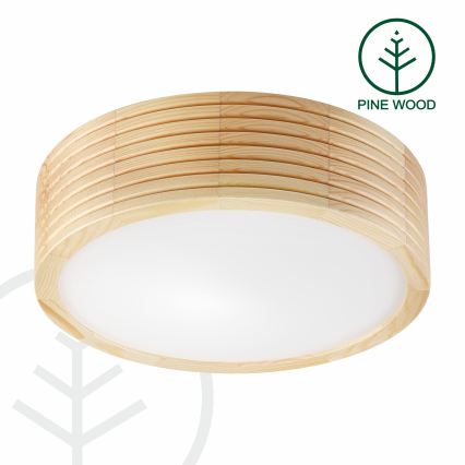 Plafonnier NATURAL MODERN 1xE27/15W/230V Ø 27,5 cm en pin