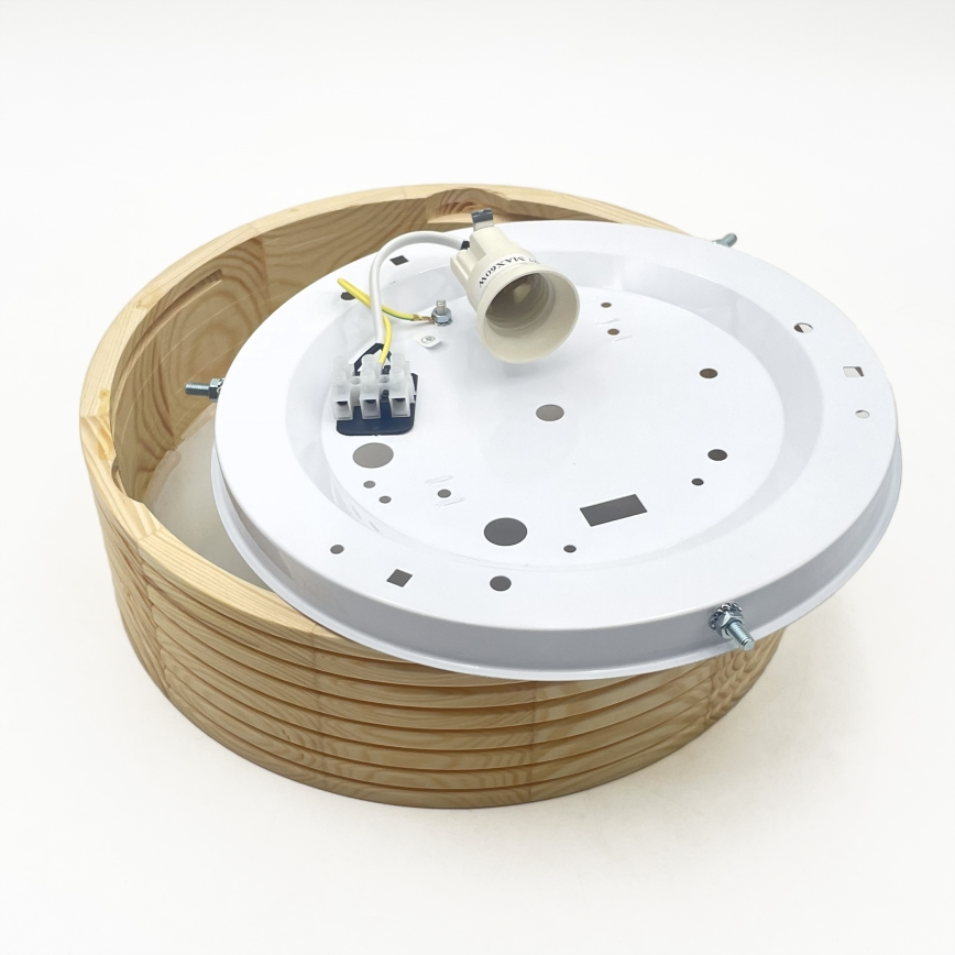 Plafonnier NATURAL MODERN 1xE27/15W/230V Ø 27,5 cm en pin