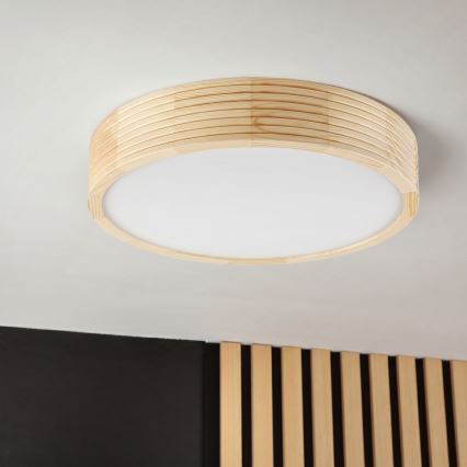 Plafonnier NATURAL MODERN 2xE27/15W/230V pr. 37,5 cm en pin